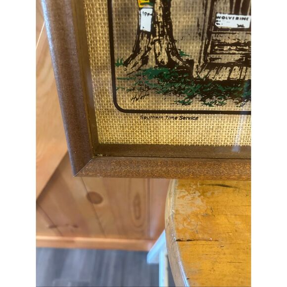 Vtg Coca Cola Country Store Picture Clock Painted Glass Framed Shadow Box (5665) - Picture 7 of 10